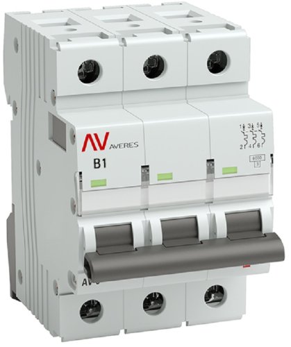 Выключатель автоматический EKF Averes AV-6 3п 1А B 6кА картинка